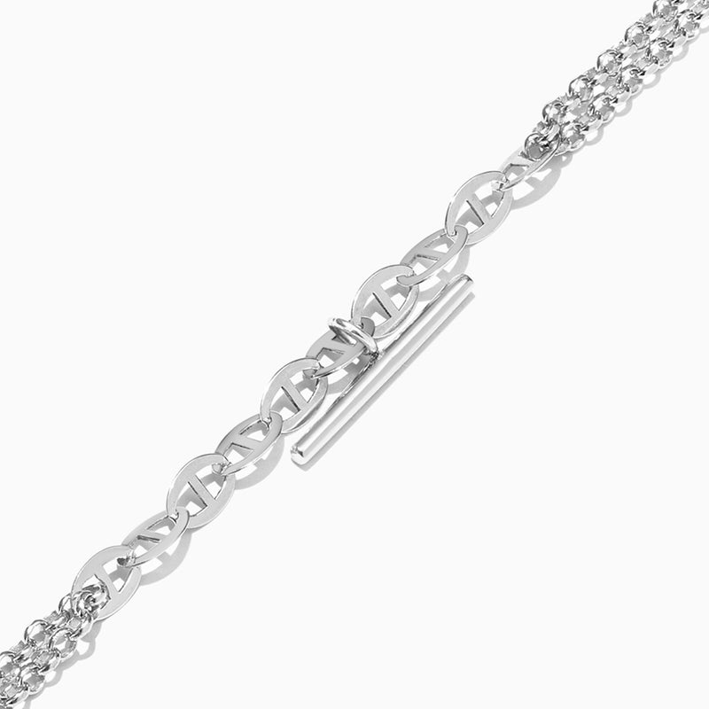 Waves by L'azurde Beaded Chain Bracelet In Silver - Image 2